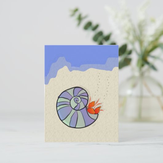 Zomer Hermit Krab Briefkaart (Staand voorkant)