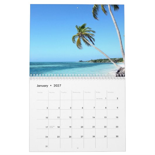 Zomer het hele jaar, 2010 kalender (Jan 2027)