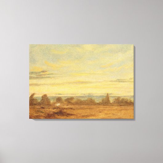 Zomer - Het landschap van de avond (olie op het ca Canvas Afdruk (Voorkant)
