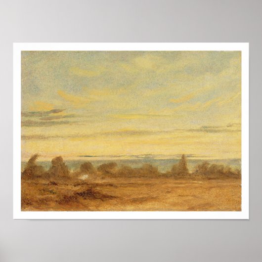 Zomer - Het landschap van de avond (olie op het ca Poster (Voorkant)