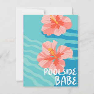 Zomer Hibiscus Bloem Vakantie aan het Zwembad Briefkaart