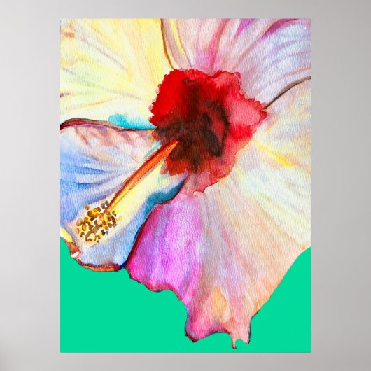 Zomer hibiscus bloemen poster (Voorkant)