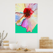 Zomer hibiscus bloemen poster (Keuken)