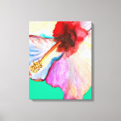 Zomer hibiscus watercolor kunst canvas afdruk (Voorkant)