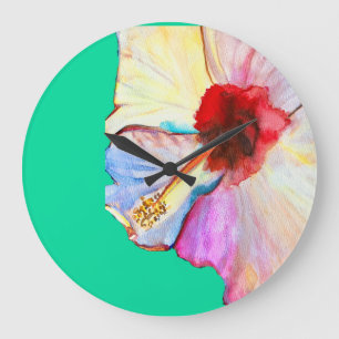 Zomer hibiscus watercolor kunst grote klok