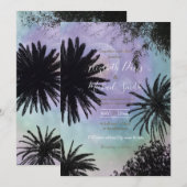 Zomer Holografische Gradiënt Palmboom Ontwerp Kaart (Voorkant / Achterkant)