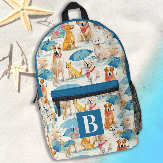Zomer Honden Kleurrijk Gepersonaliseerd Monogram P Bedrukte Rugzak