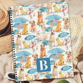 Zomer Honden Kleurrijk Gepersonaliseerd Monogram P Notitieboek
