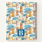 Zomer Honden Kleurrijk Gepersonaliseerd Monogram P Notitieboek (Achterkant)