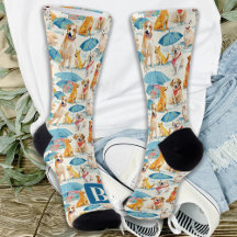 Zomer Honden Kleurrijk Gepersonaliseerd Monogram P