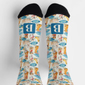 Zomer Honden Kleurrijk Gepersonaliseerd Monogram P Sokken (Top)