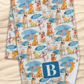 Zomer Honden Kleurrijk Gepersonaliseerd Monogram P Strandlaken
