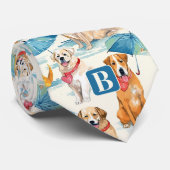Zomer Honden Kleurrijk Gepersonaliseerd Monogram P Stropdas (Opgerold)