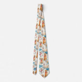 Zomer Honden Kleurrijk Gepersonaliseerd Monogram P Stropdas (Achterkant)