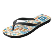 Zomer Honden Kleurrijk Gepersonaliseerd Monogram P Teenslippers (Schuin)
