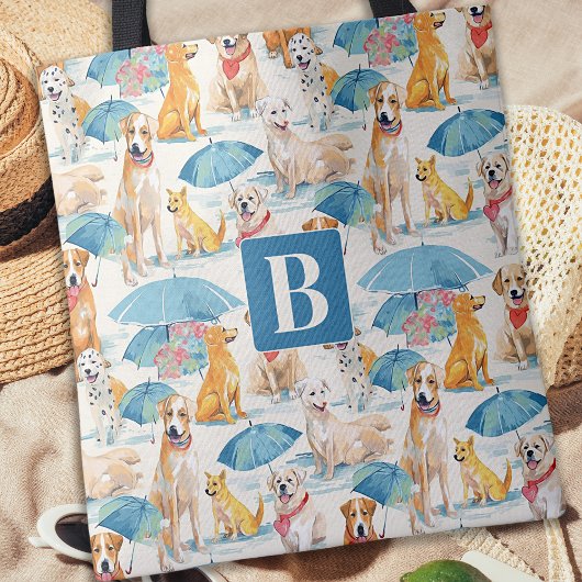 Zomer Honden Kleurrijk Gepersonaliseerd Monogram P Tote Bag