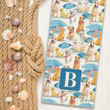 Zomer Honden Kleurrijk Gepersonaliseerd Monogram P