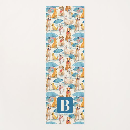 Zomer Honden Kleurrijk Gepersonaliseerd Monogram P Yogamat (Voorkant)