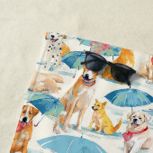 Zomer Honden Kleurrijk Patroon Gepersonaliseerd Strandlaken (In situ)
