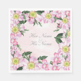 Zomer Hondsrozen Bloemen Bruiloft Servetten