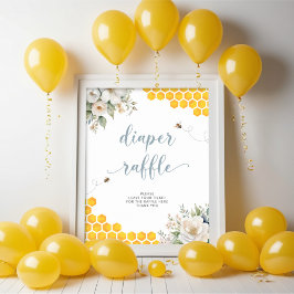 Zomer Honing Bij Baby Shower Luier Raffle Poster