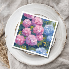Zomer Hortensia's | Roze & Blauwe Kustbloemen Servet
