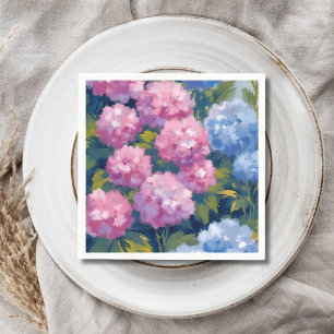 Zomer Hortensia's Roze & Blauwe Kustbloemen Servet