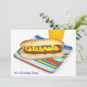 Zomer Hot Dog Verjaardagsfeestje Kaart (Staand voorkant)