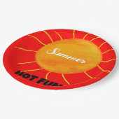 Zomer Hot Fun Geel Sinaasappel Zon Papieren Bordje (Gekanteld)