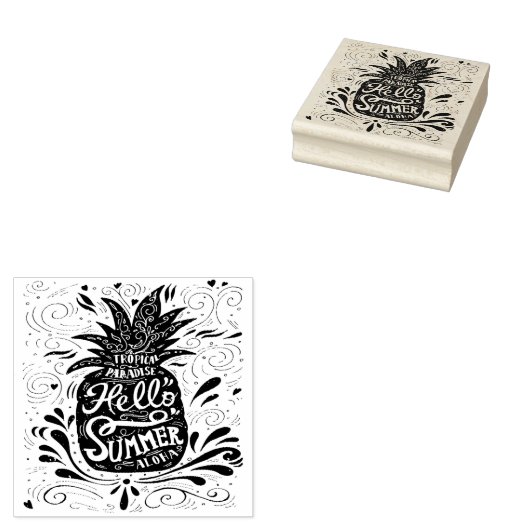 Zomer Hout Kunst Rubber Stempel (Gestempeld)