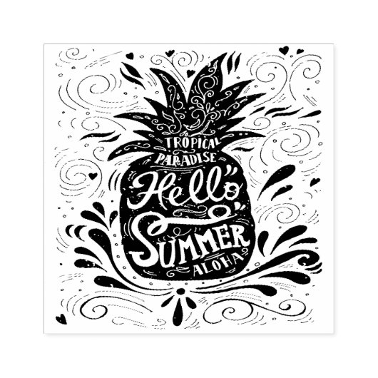 Zomer Hout Kunst Rubber Stempel (Afrduk)