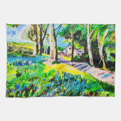 Zomer huis kunst ontwerp keukenhanddoek (Horizontaal)