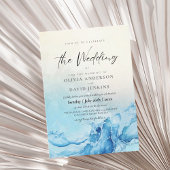 Zomer Huwelijk Ocean Blue Wedding Kaart