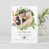 Zomer Huwelijksfoto Collage Save The Date (Staand voorkant)