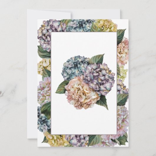 Zomer Hydrangea 100th Birthday Party Kaart (Achterkant)