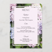 Zomer Hydrangea Bloesems Wedding Menu (Achterkant)