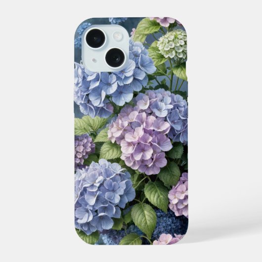 Zomer Hydrangea tuin iPhone 15 Case (Achterkant)