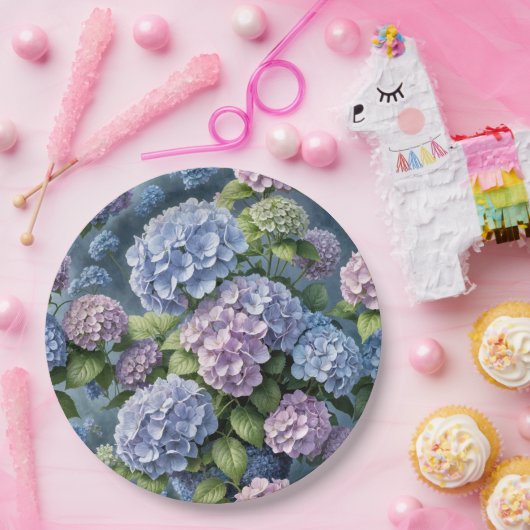 Zomer Hydrangea tuin Papieren Bordje (Feest)