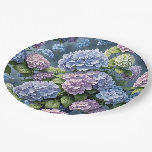 Zomer Hydrangea tuin Papieren Bordje (Gekanteld)