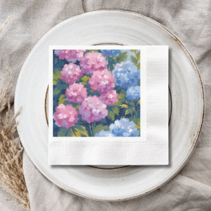 Zomer Hydrangea's Roze & Blauwe Kustbloemen Servet