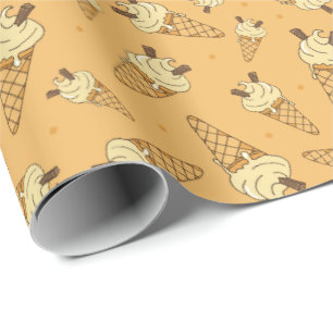 Zomer Ice Cream Cones Kids Verjaardagsfeest Cadeaupapier