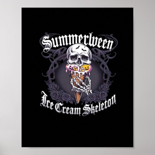 Zomer IceCream Skeleton Classic Trending Poster (Voorkant)