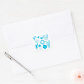 Zomer Iconen Vierkante Sticker