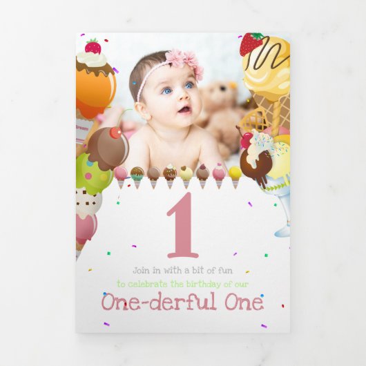 Zomer ijs foto feestje drieluik uitnodiging (Cover)