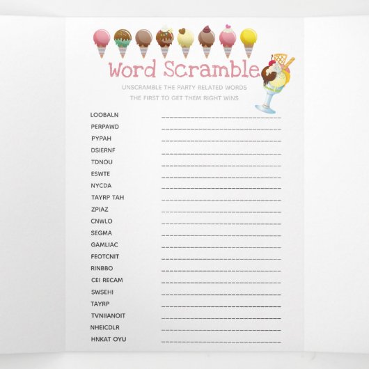 Zomer ijs foto feestje drieluik uitnodiging (Binnenkant midden)