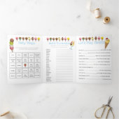 Zomer ijs leuke foto party spelletjes drieluik uitnodiging (Binnen)