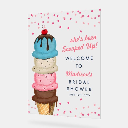 Zomer Ijs Moderne Waterverf Bruidsdouche Acryl Bord (Hoek)