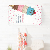 Zomer Ijs Moderne Waterverf Bruiloftsdouche Spandoek (Insitu)