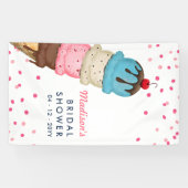 Zomer Ijs Moderne Waterverf Bruiloftsdouche Spandoek (Horizontaal)