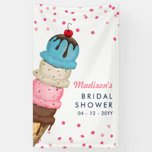 Zomer Ijs Moderne Waterverf Bruiloftsdouche Spandoek